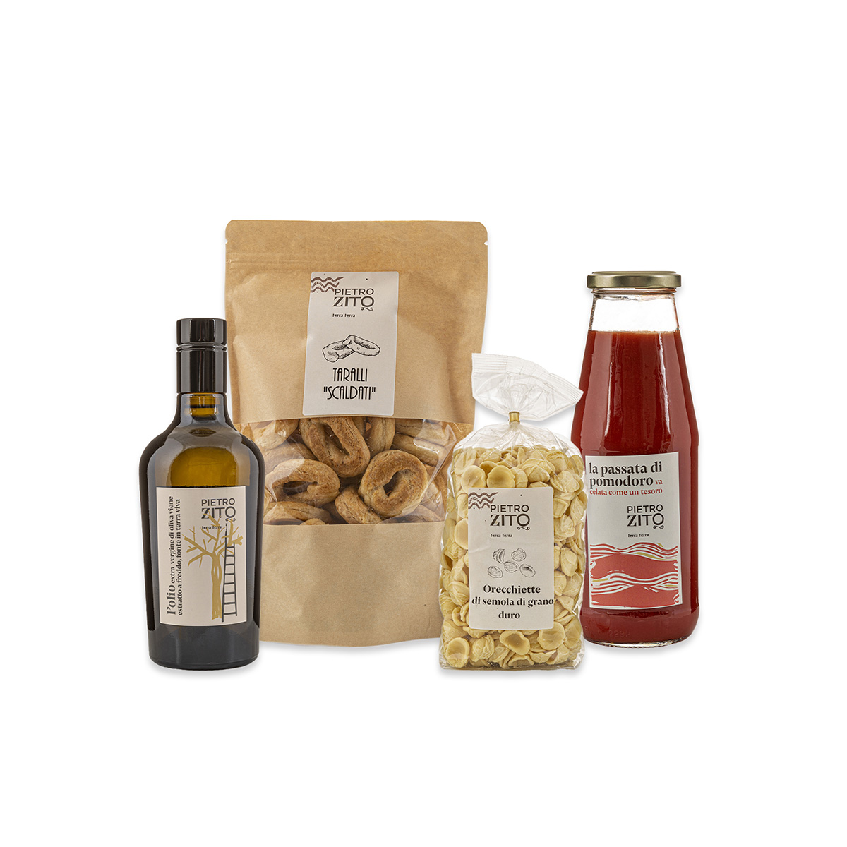 Pacco l’Assaggio 2: taralli, orecchiette, passata di pomodoro e olio